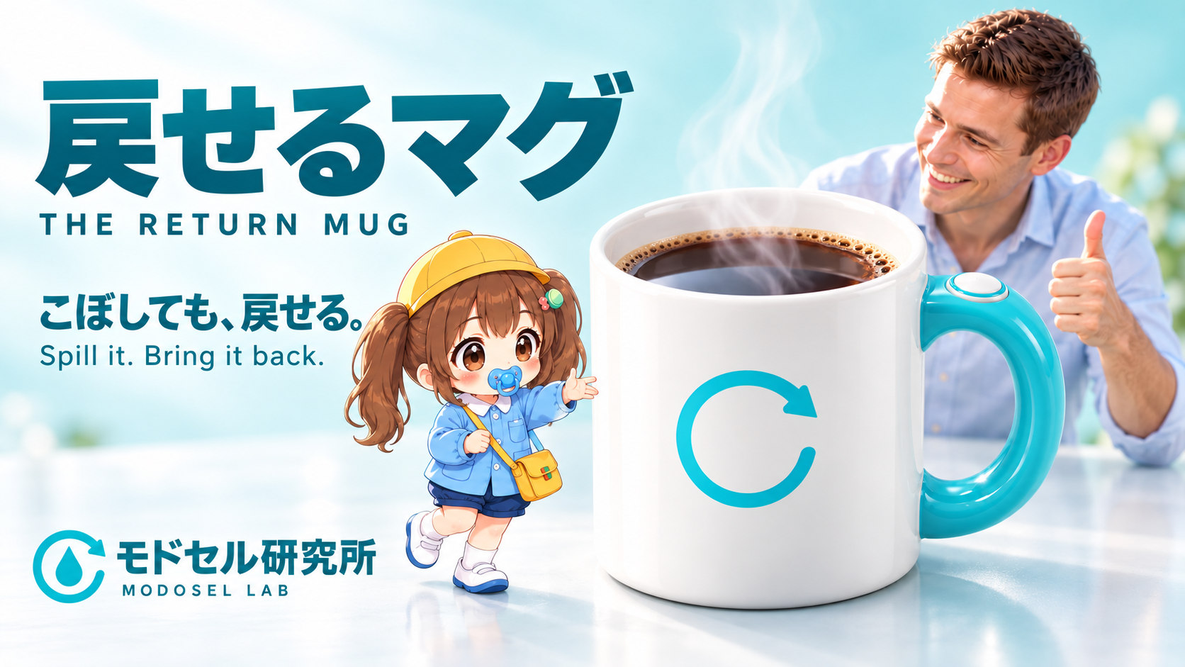 こぼしても戻せる！戻せるマグ！
