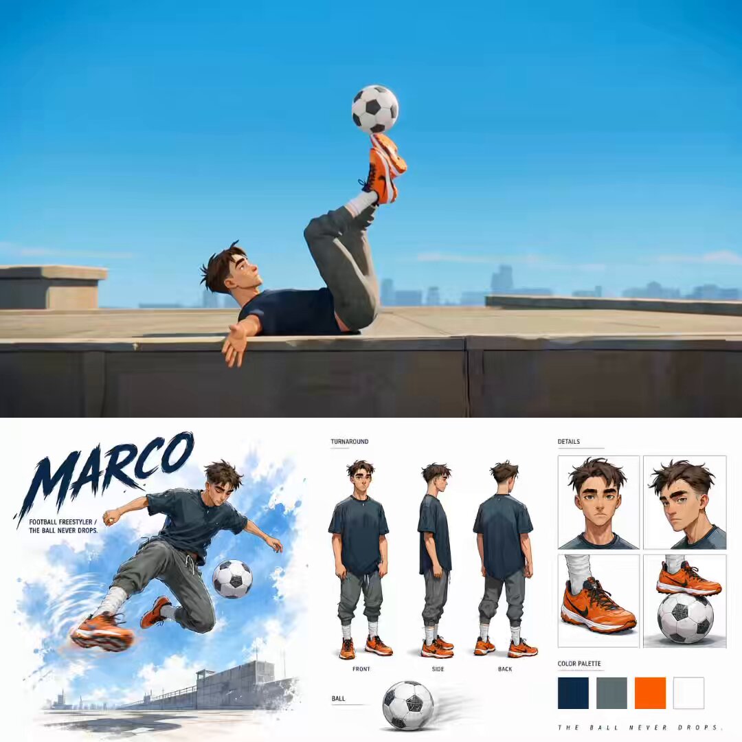 AI anime handling football physics